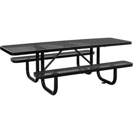 GLOBAL INDUSTRIAL 8ft Picnic Table, ADA Compliant, Expanded Metal, Black 695289BK